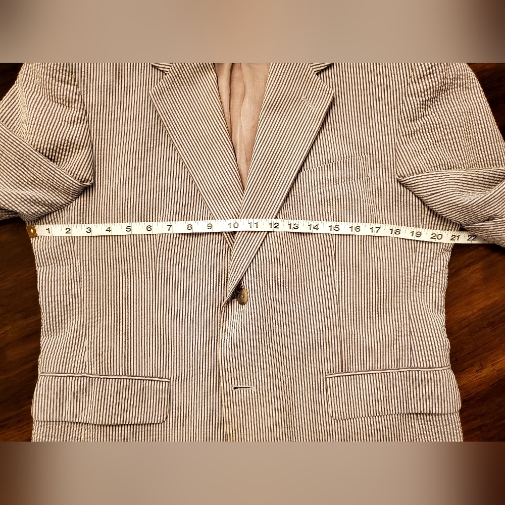 Seersucker Sport Coat -  Stafford 40S - Picture 4 of 7